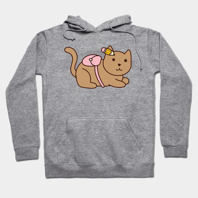 Cute School Cat Hoodie by Alexandra Franzese